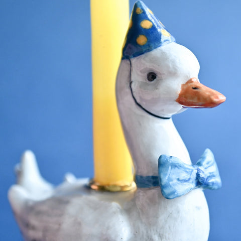 Goose Whimsical Cake Topper - Blue