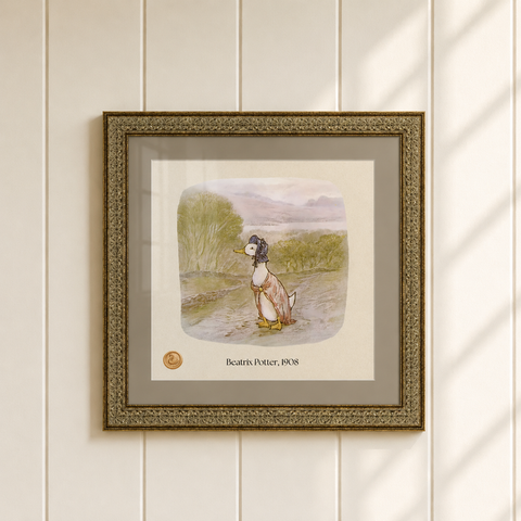 Madame Puddle Duck, Feat. Beatrix Potter Illustration ~ Gold Frame