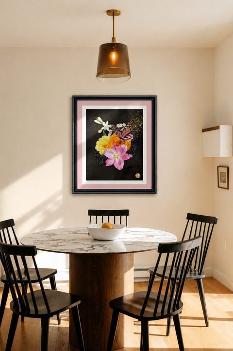 Tickled Pink ~ Black Patina Frame