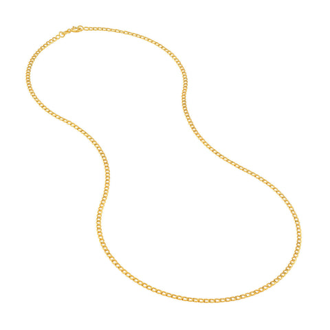 2.25mm Curb Chain ~ 14K Gold