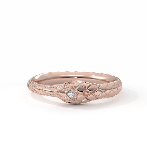 Ouroboro Coiled Snake Ring ~ Solid Silver or Gold