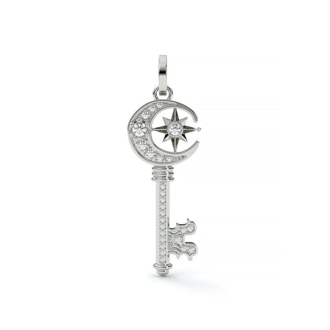 Moon Key Pendant ~ Solid Silver or Gold