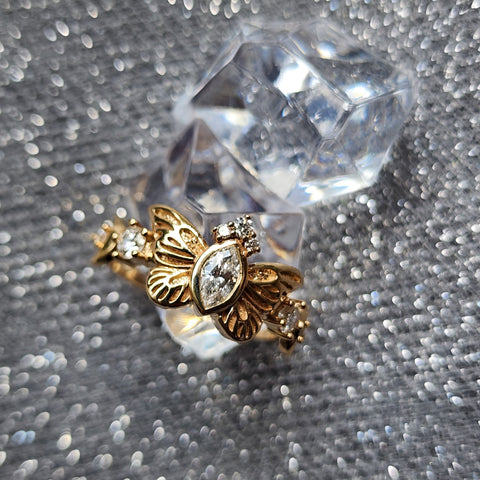 The Forest Butterfly Ring - Solid Gold & Diamonds
