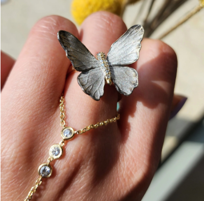 Ethereal Butterfly Ring - Solid Gold and Diamonds