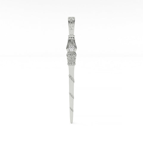 Magical Vine Wand Pendant ~ 14K Gold with Diamond