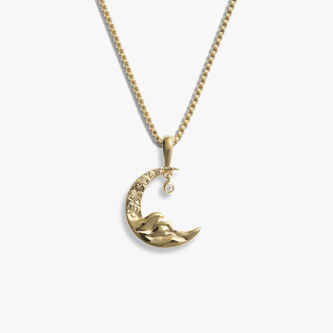 Moon Wave Necklace ~ Silver or Gold Vermeil
