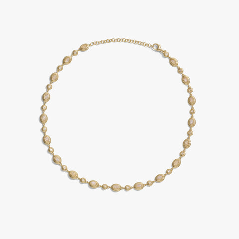 Gemstone Tennis Necklace ~ Moonstone or Blue Quartz