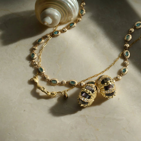 Gemstone Tennis Necklace ~ Moonstone or Blue Quartz