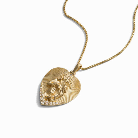 Aphrodite Necklace ~ Heart Shaped 14K Gold Vermeil & Gemstones