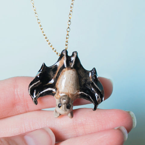 Fruit Bat Necklace ~ Whimsical Halloween Necklace