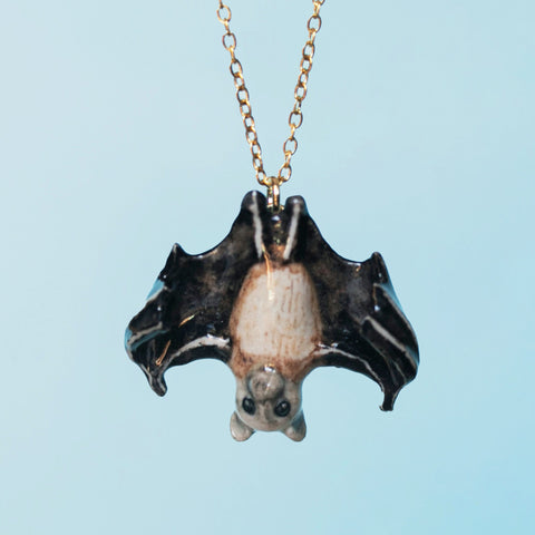 Fruit Bat Necklace ~ Whimsical Halloween Necklace