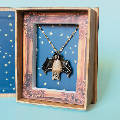 Fruit Bat Necklace ~ Whimsical Halloween Necklace