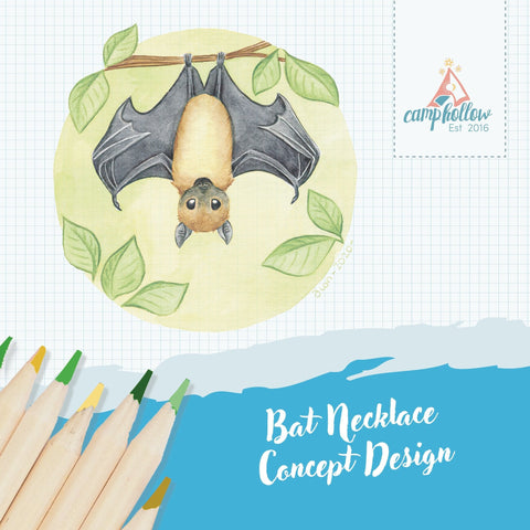 Fruit Bat Necklace ~ Whimsical Halloween Necklace