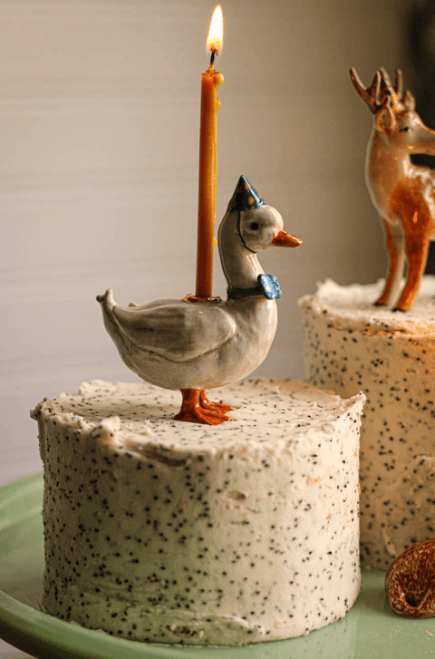 Goose Whimsical Cake Topper - Blue