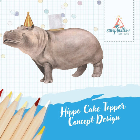 Hippo Cake Topper ~ Zoo Theme Birthday