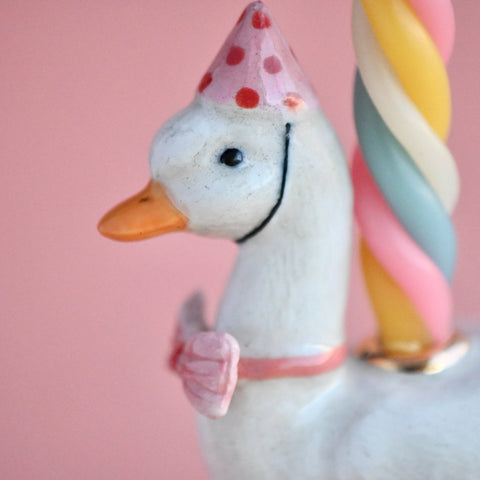 Whimsical Goose Cake Topper - Pink