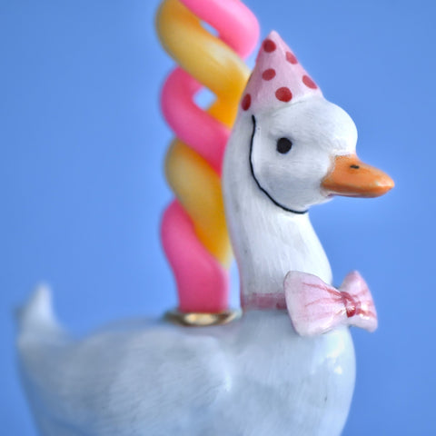 Whimsical Goose Cake Topper - Pink