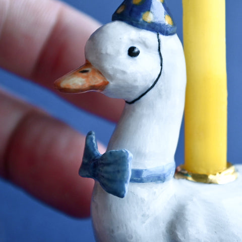 Goose Whimsical Cake Topper - Blue