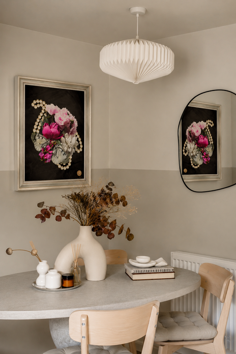 Twin Moths with Pearls ~ Silver Academie Frame