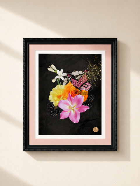 Tickled Pink ~ Black Patina Frame