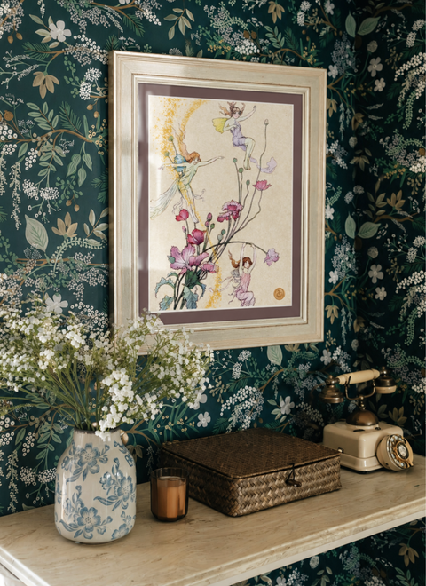 Fairies Dancing in the Cosmos - Silver Gilded Frame