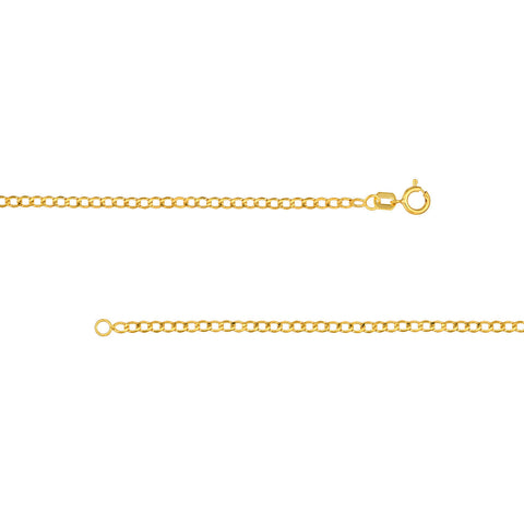 2.25mm Curb Chain ~ 14K Gold