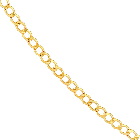 2.25mm Curb Chain ~ 14K Gold