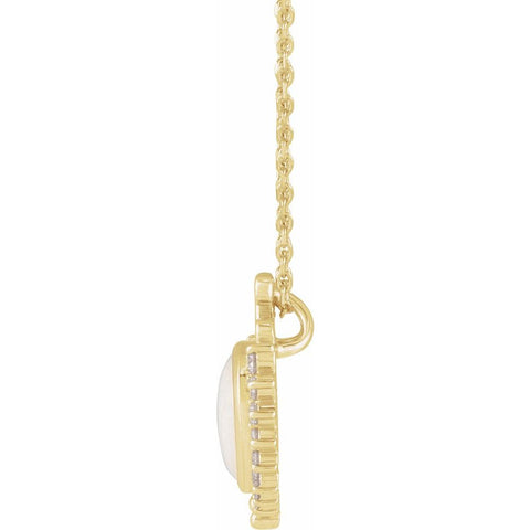 The Dream Pond Opal Necklace - 14K Gold, Opal, and Diamond