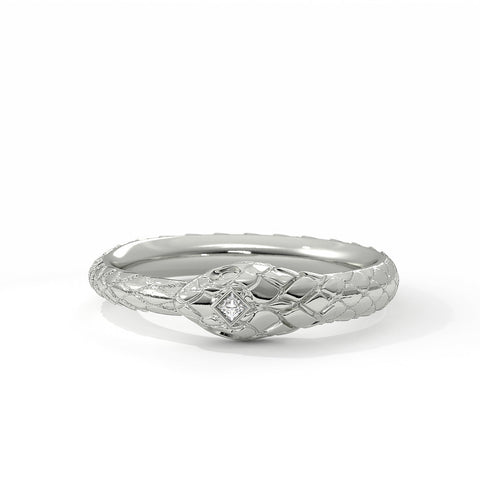 Ouroboro Coiled Snake Ring ~ Solid Silver or Gold