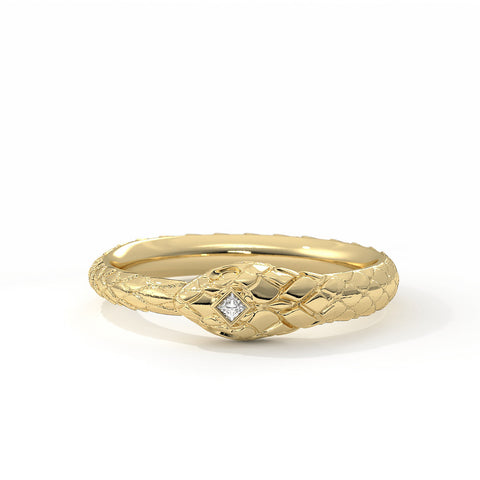 Ouroboro Coiled Snake Ring ~ Solid Silver or Gold