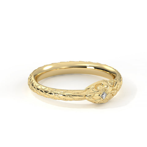 Ouroboro Coiled Snake Ring ~ Solid Silver or Gold