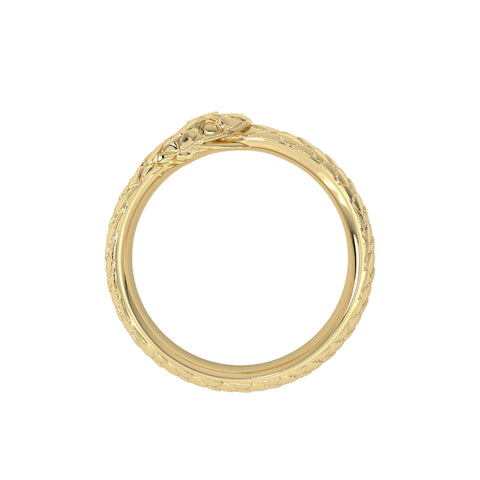 Ouroboro Coiled Snake Ring ~ Solid Silver or Gold