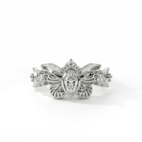 The Forest Butterfly Ring - Solid Gold & Diamonds