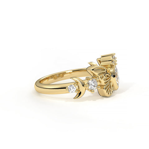 The Forest Butterfly Ring - Solid Gold & Diamonds
