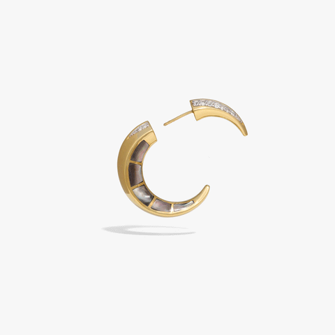 Statement Crescent Moon Earrings - Mother of Pearl or Moonstone