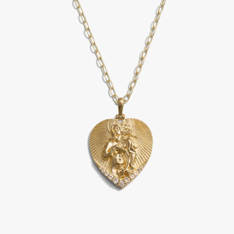 Aphrodite Necklace ~ Heart Shaped 14K Gold Vermeil & Gemstones
