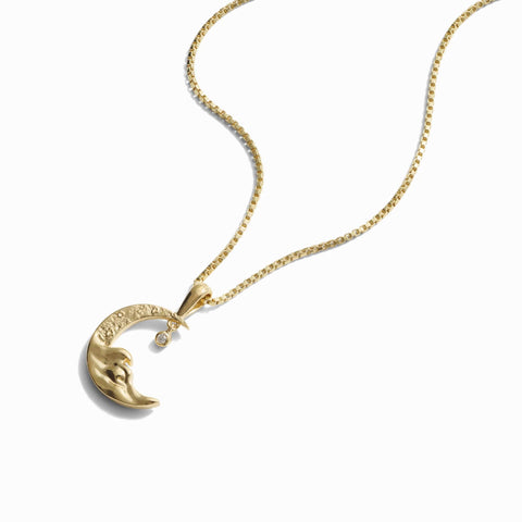 Moon Wave Necklace ~ Silver or Gold Vermeil