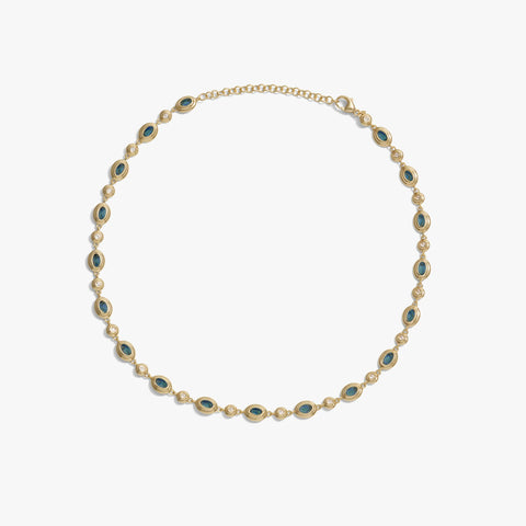 Gemstone Tennis Necklace ~ Moonstone or Blue Quartz