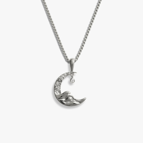 Moon Wave Necklace ~ Silver or Gold Vermeil