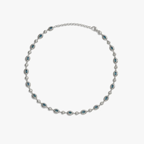 Gemstone Tennis Necklace ~ Moonstone or Blue Quartz