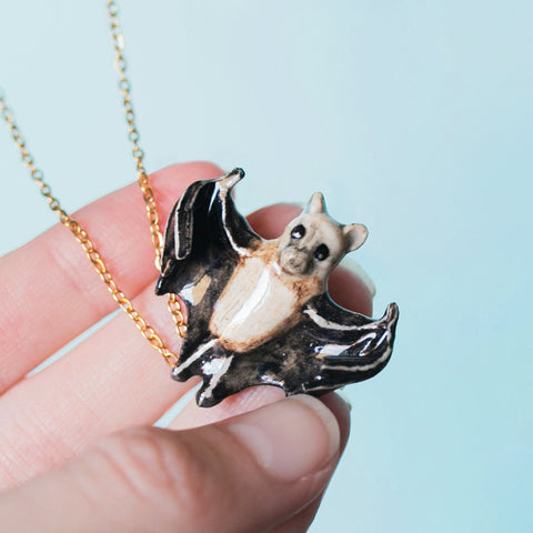 Fruit Bat Necklace ~ Whimsical Halloween Necklace