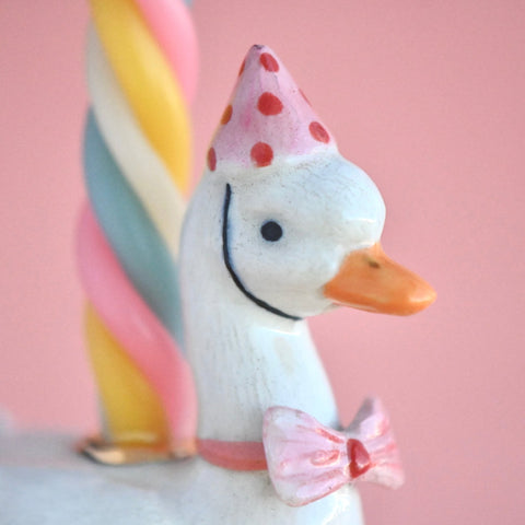 Whimsical Goose Cake Topper - Pink